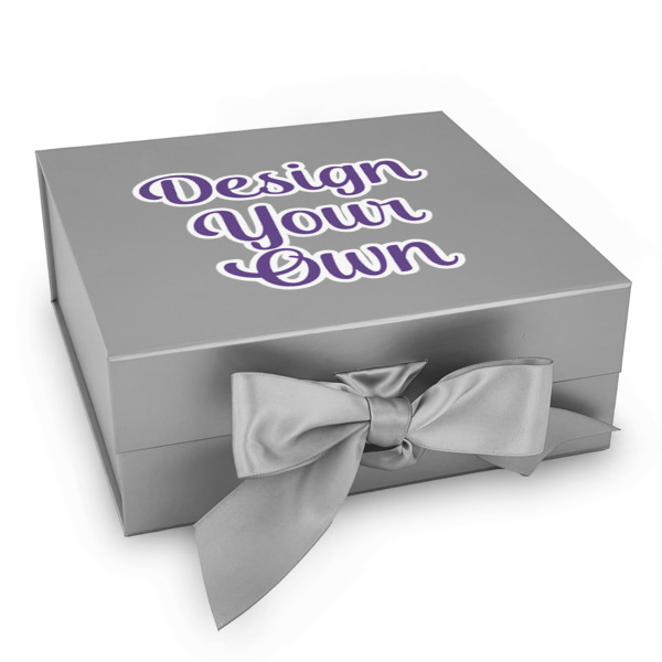 Custom Design Your Own Gift Box with Magnetic Lid - Silver