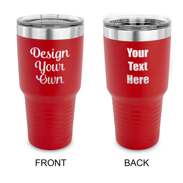 Custom Design Your Own 30 oz Stainless Steel Tumbler - Red - Double-Sided