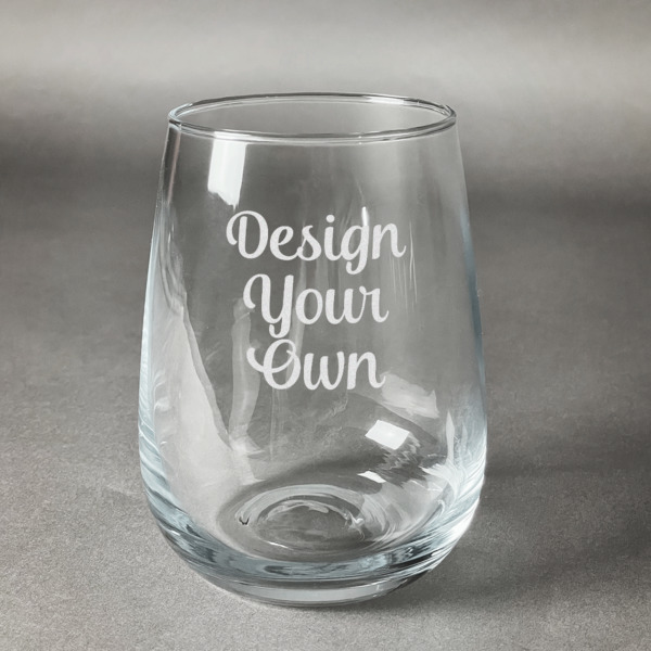 Custom Design Your Own Stemless Wine Glass - Laser Engraved- Single