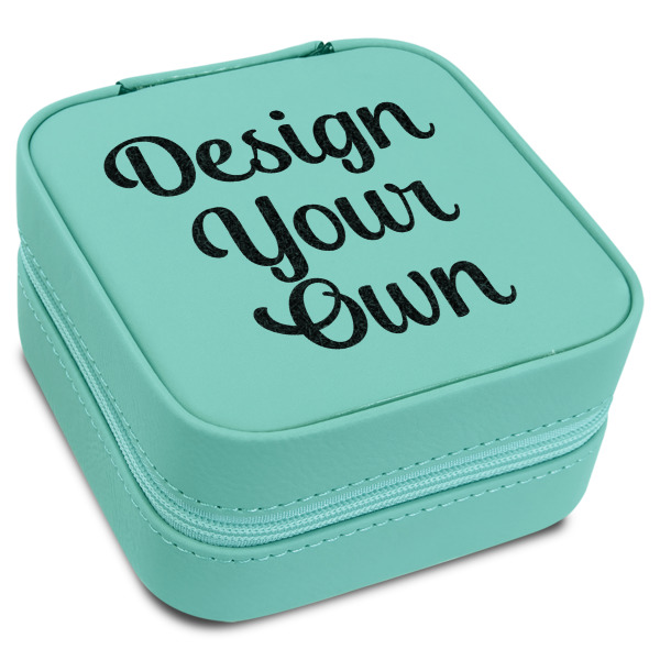 Custom Design Your Own Travel Jewelry Box - Teal Leather