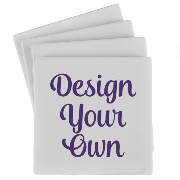 Custom Design Your Own Absorbent Stone Coasters - Set of 4