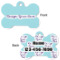 Custom Design - Bone Shaped Dog ID Tag - Small - Front & Back View