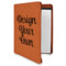 Custom Design - Cognac Leatherette Zipper Portfolios with Notepad - Main