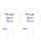 Custom Design - White Plastic 6" Food Pick - Round - Double Sided - Front & Back