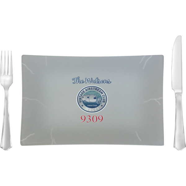 Custom Design Your Own Rectangular Glass Lunch / Dinner Plate