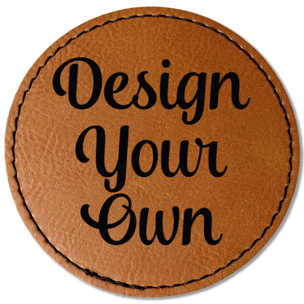 Custom Design Your Own Faux Leather Iron On Patch - Round