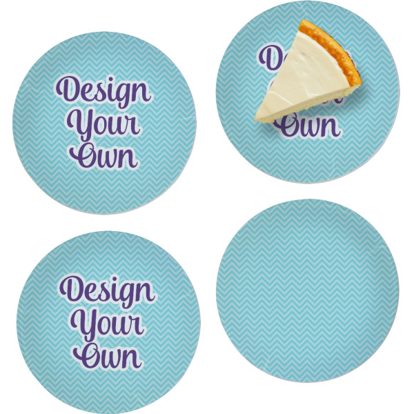 Custom Design Your Own Glass Appetizer / Dessert Plate 8" - Set of 4