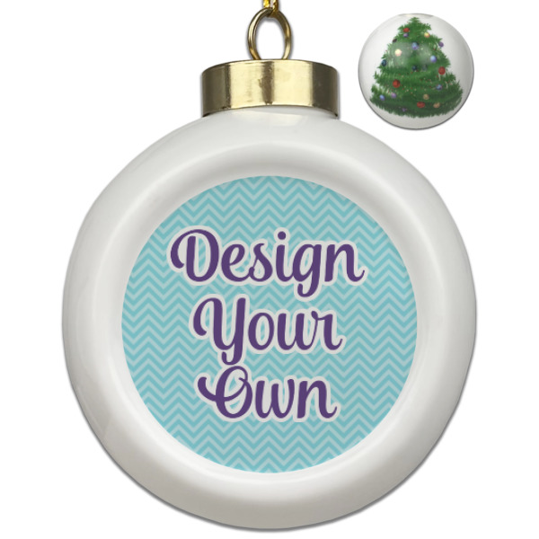 Custom Design Your Own Ceramic Ball Ornament - Christmas Tree