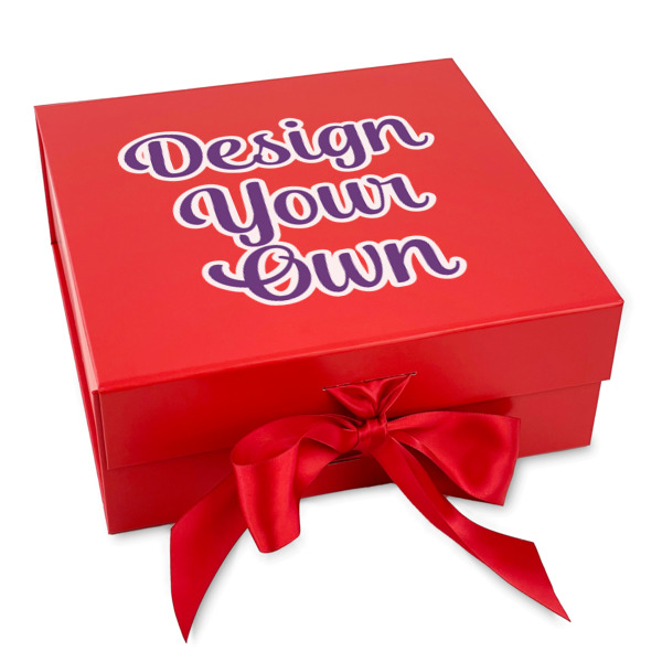 Custom Design Your Own Gift Box with Magnetic Lid - Red