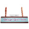 Custom Design - Red Mahogany Nameplates with Business Card Holder - Straight