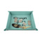 Custom Design - 6" x 6" Teal Leatherette Snap Up Tray - STYLED