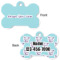 Custom Design - Bone Shaped Dog ID Tag - Large - Front & Back View