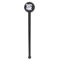 Custom Design - Black Plastic 7" Stir Stick - Round - Single Stick