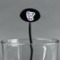Custom Design - Black Plastic 7" Stir Stick - Oval - Main