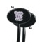 Custom Design - Black Plastic 7" Stir Stick - Single Sided - Oval - Front & Back