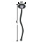 Custom Design - Black Plastic 7" Stir Stick - Oval - Dimensions