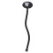 Custom Design - Black Plastic 7" Stir Stick - Oval - Single Stick