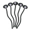 Custom Design - Black Plastic 7" Stir Stick - Oval - Fan