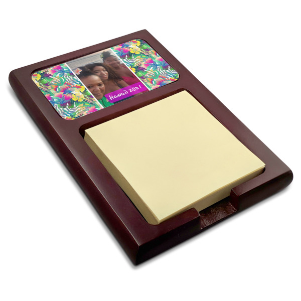 Custom Design Your Own Red Mahogany Sticky Note Holder