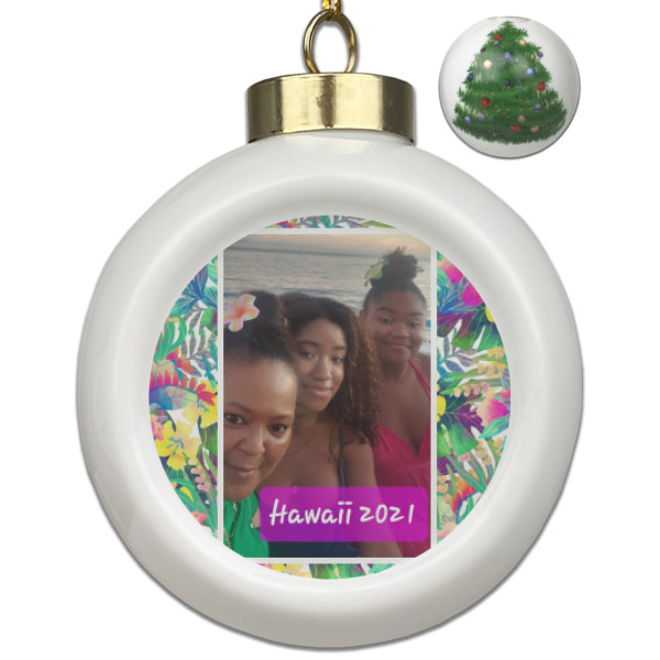 Custom Design Your Own Ceramic Ball Ornament - Christmas Tree