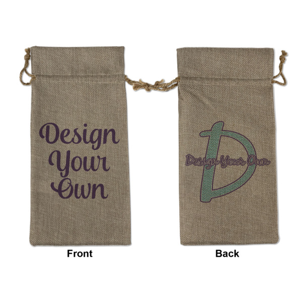 Custom Design Your Own Burlap Gift Bag - Large - Double-Sided