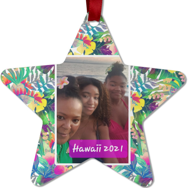 Custom Design Your Own Metal Star Ornament - Double-Sided