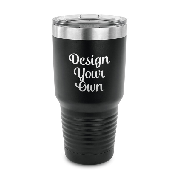 Custom Design Your Own 30 oz Stainless Steel Tumbler - Black - Single-Sided