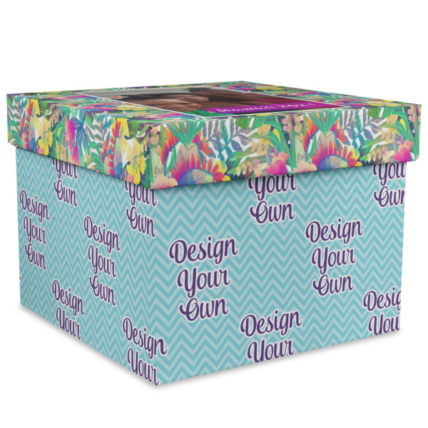 Custom Design Your Own Gift Box with Lid - Canvas Wrapped - XX-Large