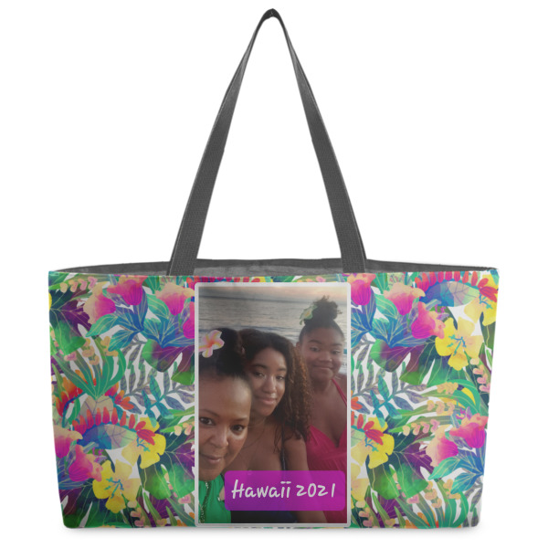 Custom Design Your Own Beach Totes Bag - w/ Black Handles