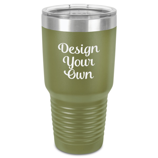 Custom Design Your Own 30 oz Stainless Steel Tumbler - Olive - Single-Sided