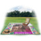 Custom Design - Picnic Blanket - with Basket Hat and Book - in Use