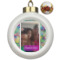 Custom Design - Ceramic Christmas Ornament - Poinsettias (Front View)