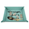 Custom Design - 9" x 9" Teal Leatherette Snap Up Tray - STYLED