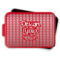 Custom Design - Aluminum Baking Pan - Red Lid - FRONT w/lif off