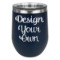 Custom Design - Stainless Wine Tumblers - Navy - Double Sided - Front