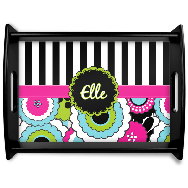 Custom Design Your Own Black Wooden Tray - Large