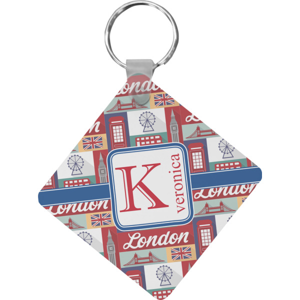 Custom Design Your Own Diamond Plastic Keychain