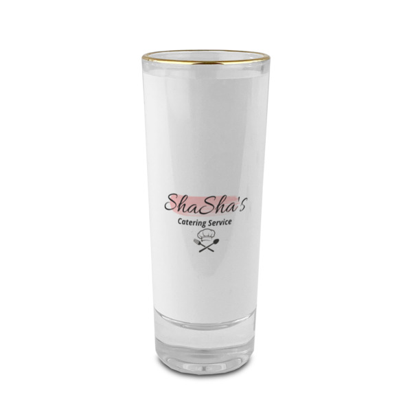 Custom Design Your Own 2 oz Shot Glass - Glass with Gold Rim