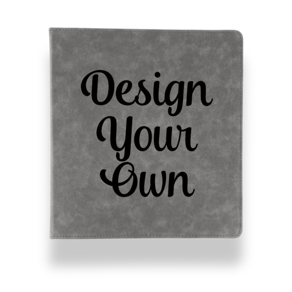 Custom Design Your Own Leather Binder - 1" - Grey