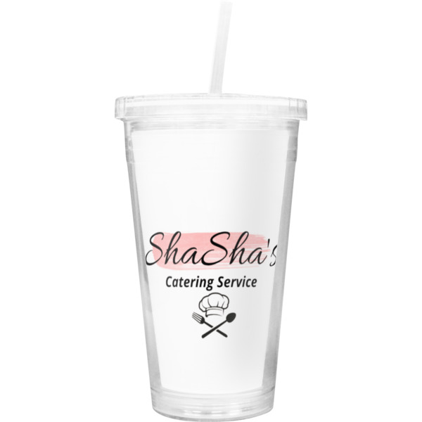 Custom Design Your Own Double Wall Tumbler with Straw