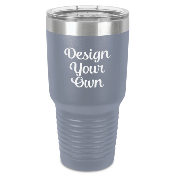 Custom Design Your Own 30 oz Stainless Steel Tumbler - Grey - Single-Sided