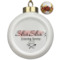 Custom Design - Ceramic Christmas Ornament - Poinsettias (Front View)