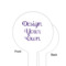 Custom Design - White Plastic 6" Food Pick - Round - Single Sided - Front & Back