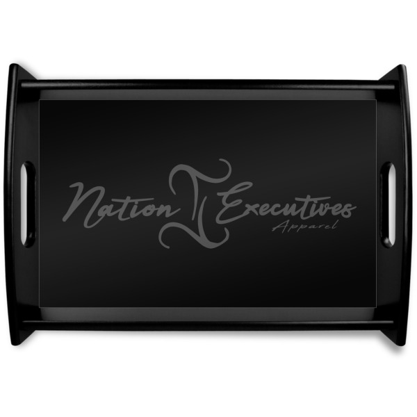 Custom Design Your Own Black Wooden Tray - Small