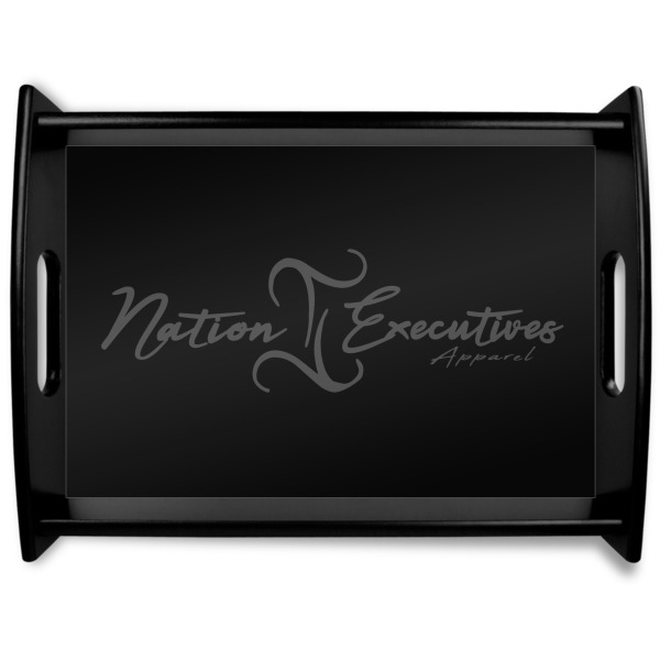 Custom Design Your Own Black Wooden Tray - Large