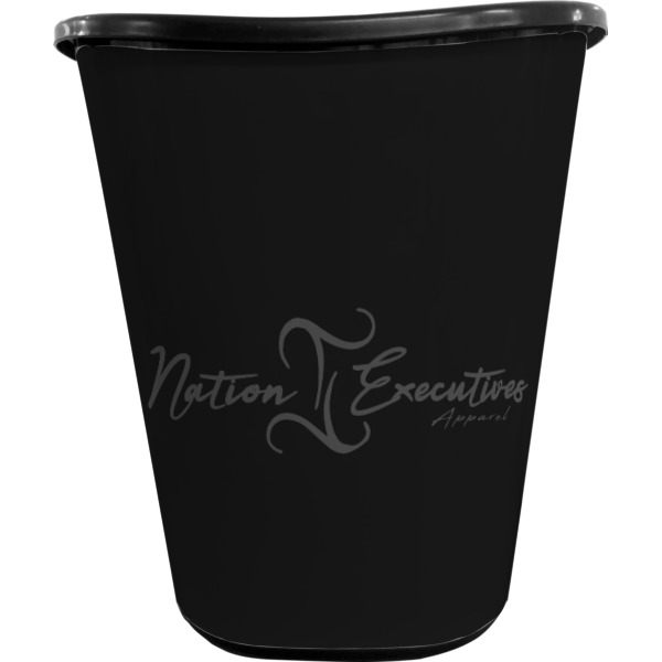 Custom Design Your Own Waste Basket - Double-Sided - Black