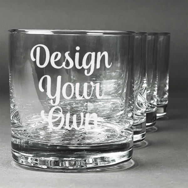 Custom Design Your Own Whiskey Glasses - Engraved - Set of 4