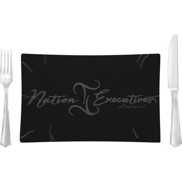 Custom Design Your Own Rectangular Glass Lunch / Dinner Plate