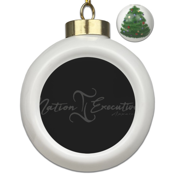 Custom Design Your Own Ceramic Ball Ornament - Christmas Tree