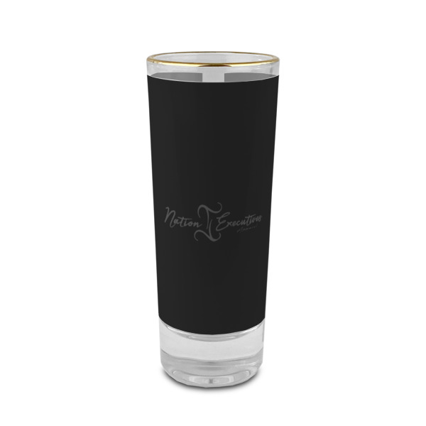 Custom Design Your Own 2 oz Shot Glass - Glass with Gold Rim